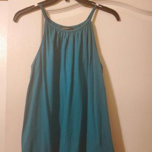 #423 Banana Republic Green/Teal Embroidered Tank - Small